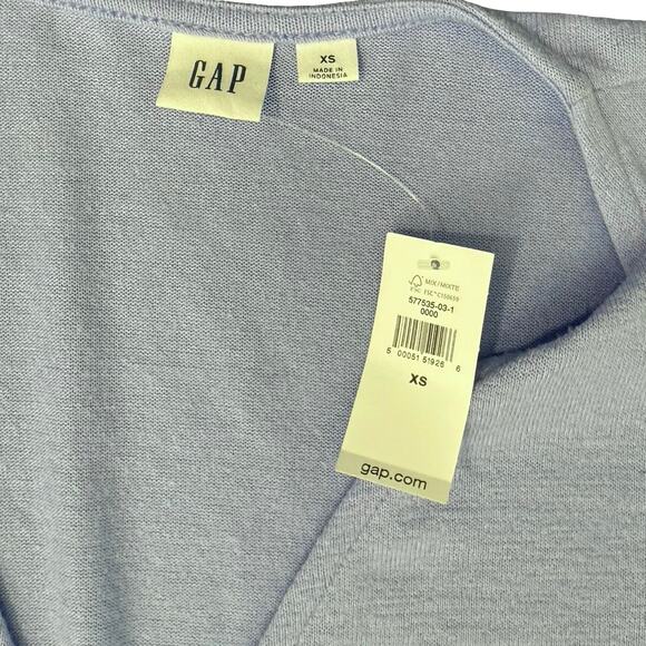 Gap Lilac Lavender Purple Flutter Sleeve Knit Wrap Top size XS NEW Tags - Picture 6 of 9